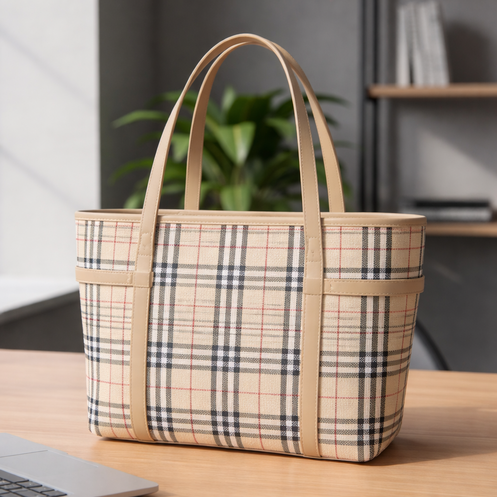 Tote bag for women stylish ladies bag checkered tote bag ASH-CR-014