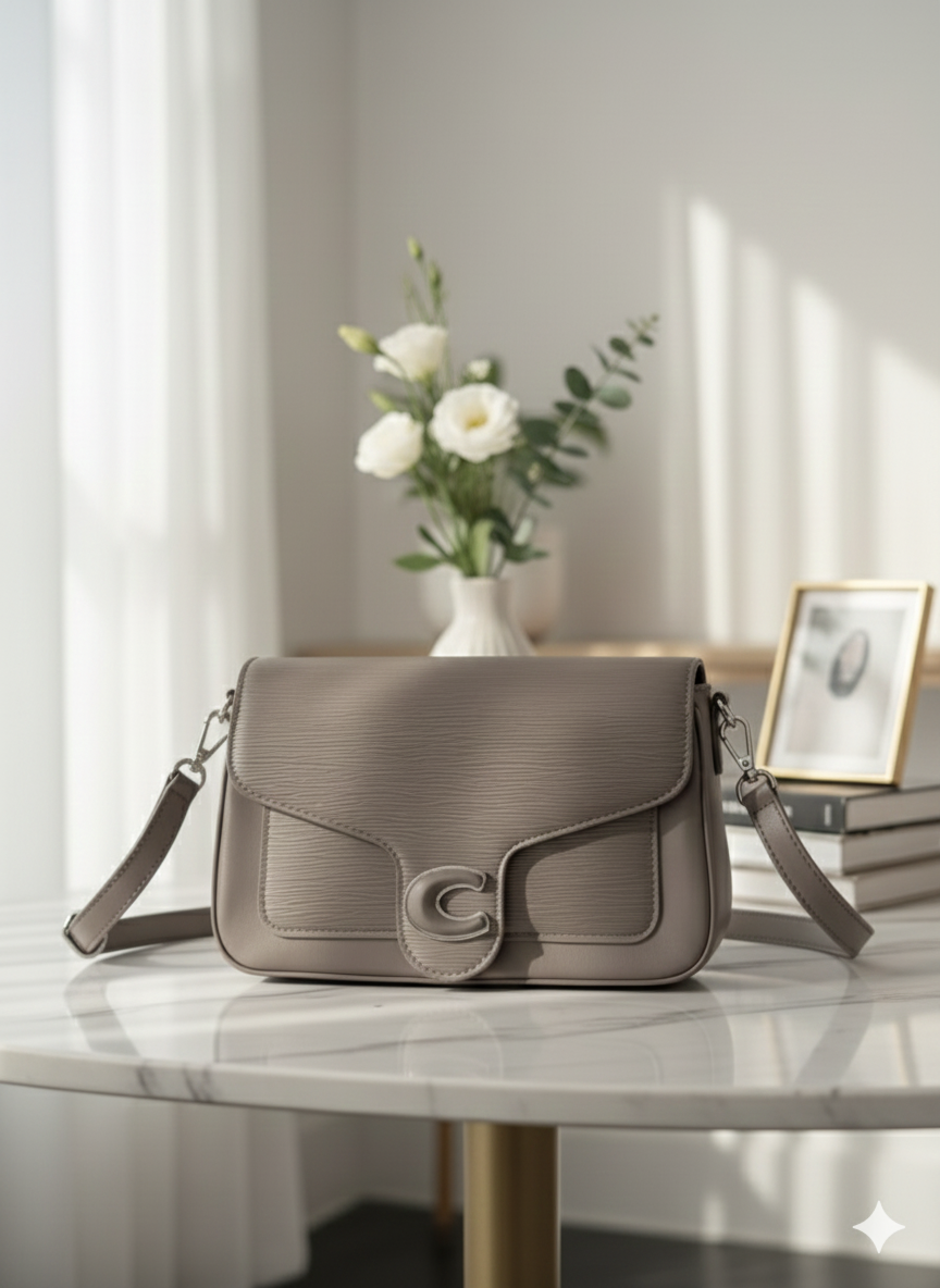 The Perfect Minimalist Light Grey Handbag ASH-CR-102