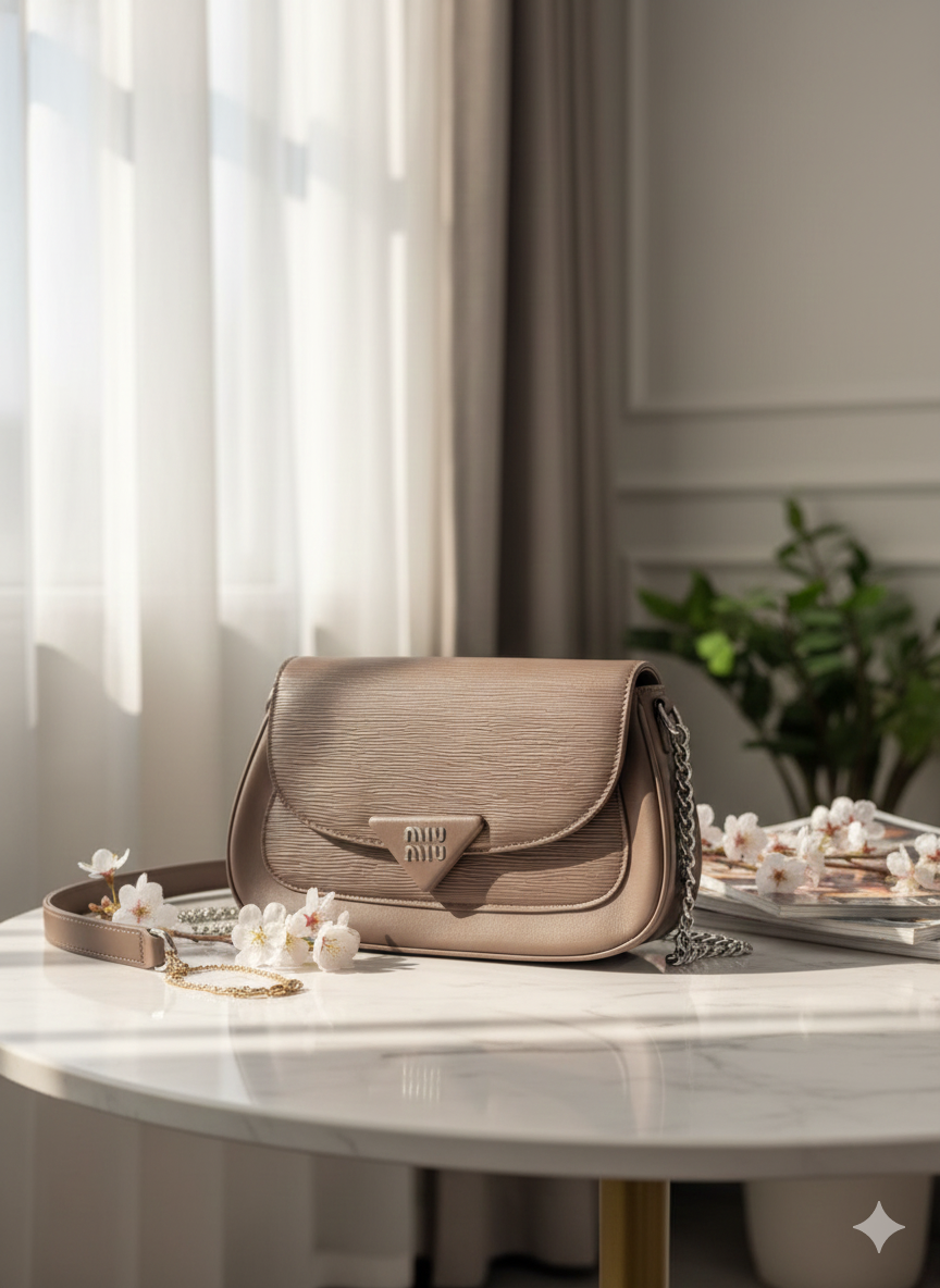 Elegant Miu Miu Maroon Leather Crossbody Bag ASH-CR-098