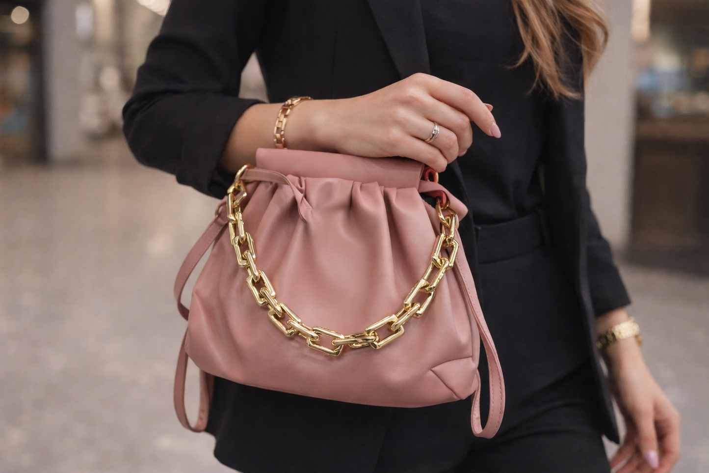 Ladies  Chain Bucket Bag ASH-CR-021
