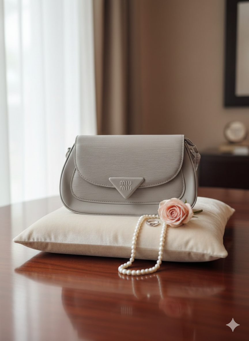 Elegant Miu Miu Maroon Leather Crossbody Bag ASH-CR-098