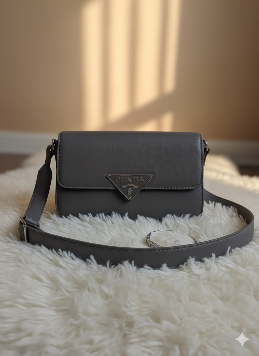 "Elegant Mauve Pink Saffiano Leather Shoulder Bag ASH-CR-099