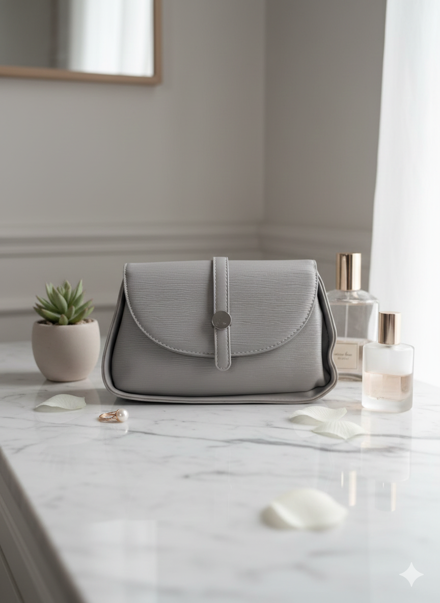 Elegant Mud Brown Faux Leather Shoulder Bag ASH-CR-101