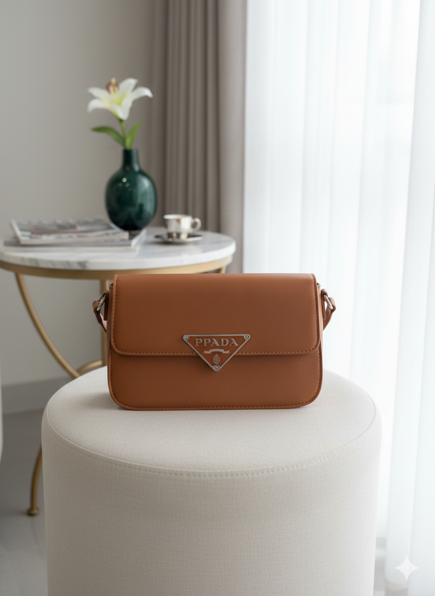 "Elegant Mauve Pink Saffiano Leather Shoulder Bag ASH-CR-099