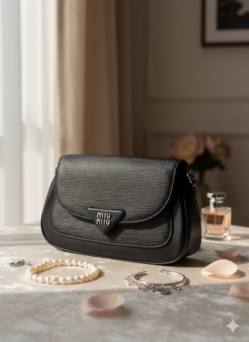 Elegant Miu Miu Maroon Leather Crossbody Bag ASH-CR-098