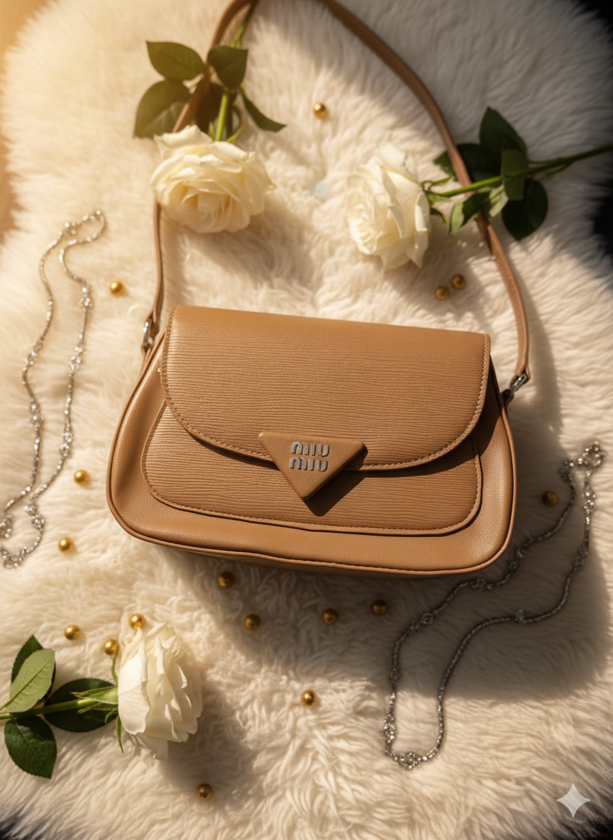 Elegant Miu Miu Maroon Leather Crossbody Bag ASH-CR-098