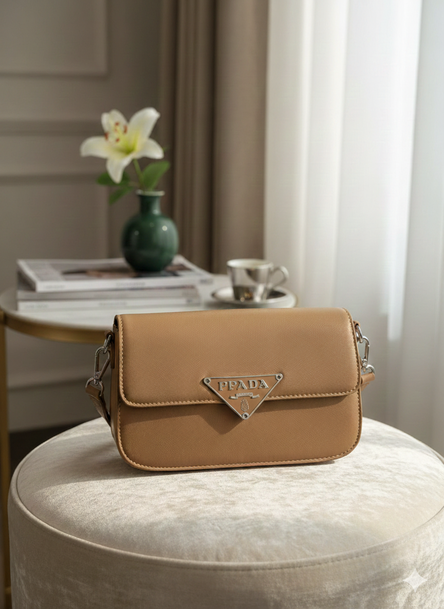 "Elegant Mauve Pink Saffiano Leather Shoulder Bag ASH-CR-099