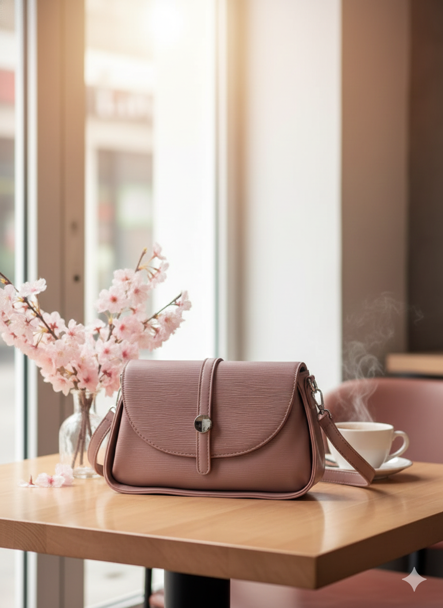 Elegant Mud Brown Faux Leather Shoulder Bag ASH-CR-101