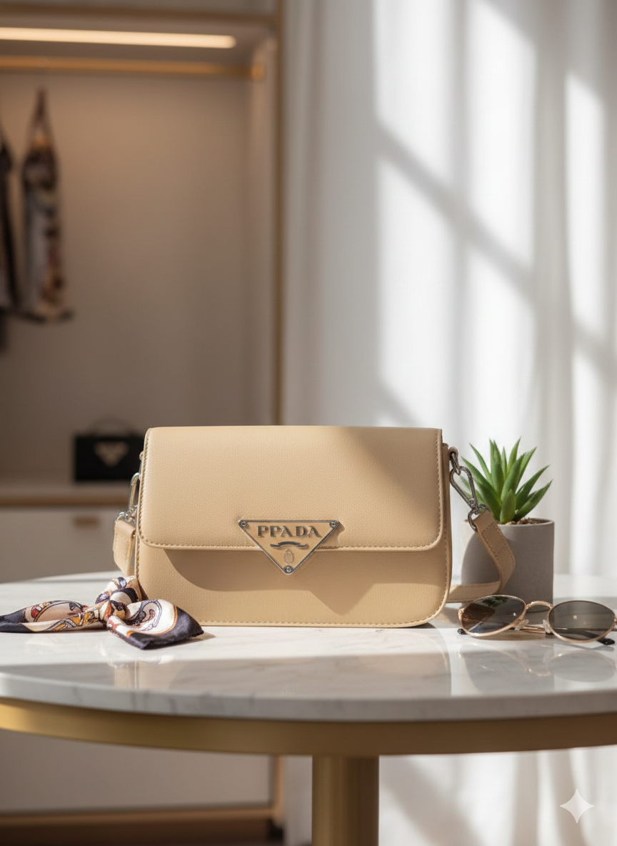 "Elegant Mauve Pink Saffiano Leather Shoulder Bag ASH-CR-099