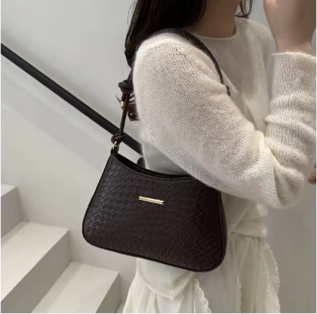 Woman New Woven PU Leather Bags Single Sling Bag