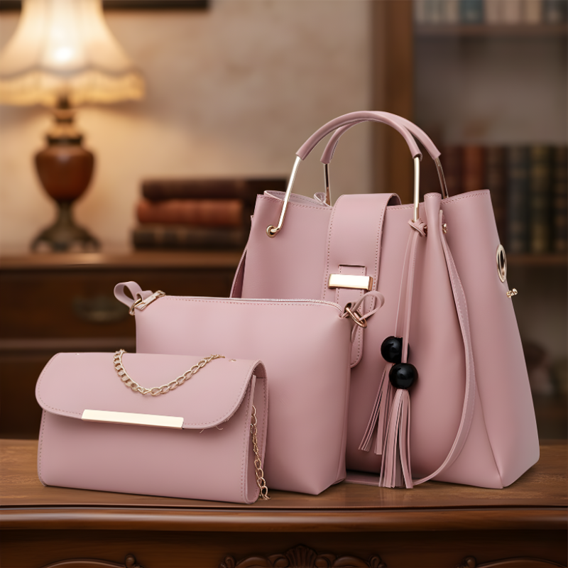 3 Pieces Tassel Ladies Bags Handbag Set ASH-CR-019