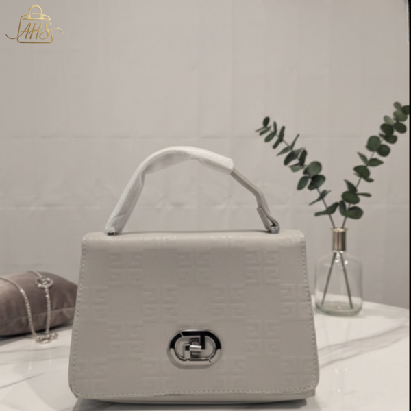 Elegant Monogram Embossed Beige Handbag ASH-CT-095