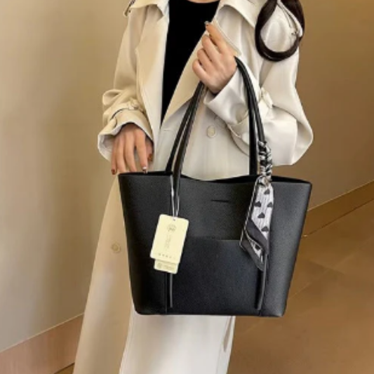 Elegant  Tote Bag with Scarf Accent ASH-CR-049