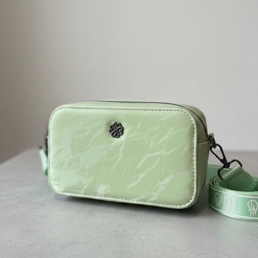 Stylish Pastel Green Camera Bag with Graphic Strap ZTS-CR-011