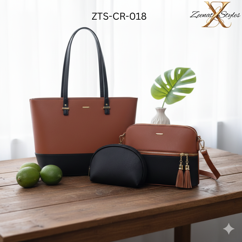 Ladies Shoulder 3 Pcs Bag Set ASH-CR-018